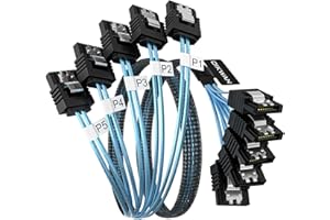 OIKWAN SATA-III Cable, 5Pcs/Set 6Gb/s -SATA Cable, 7pin Flexible SATA Cable, Straight SATA Data Cable Replacement for Bitcoin