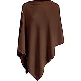 PULI Women's Versatile Knitted Shawls Scarf Poncho Sweater with Buttons Lightweight Spring Summer Fall Wraps