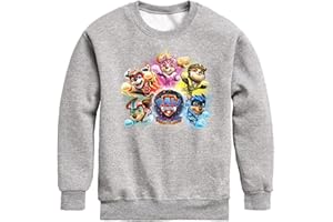 HYBRID APPAREL - Paw Patrol The Movie - Mighty Movie Character Group - Toddler & Youth Crewneck Fleece Sweatshirt