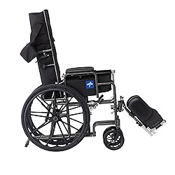 Medline Reclining Wheelchair, 18", with Elevating