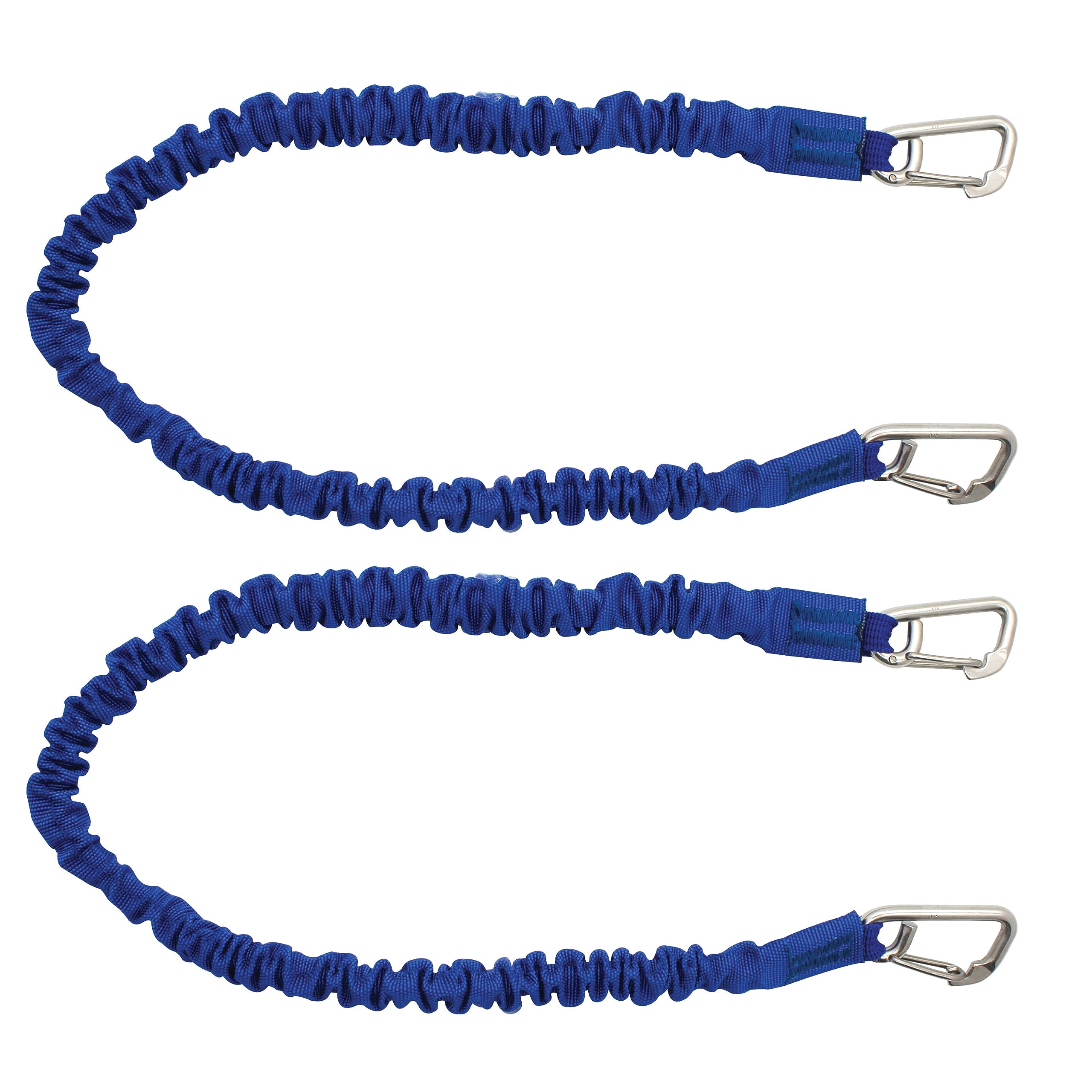 Extreme Max Blue 12" 3006.2779 BoatTector High-Strength Line Snubber & Storage Bungee, Value 2-Pack-12 with Compact Hooks