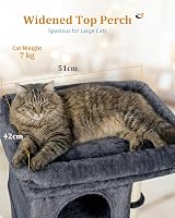 Aechonow Cat Tree Tower 61cm Large Cat Condo 2 Beds Dark Gray view 2