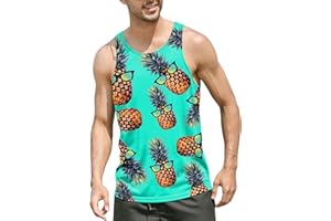 Goodstoworld Mens 3D Tank Top Novelty Graphic Breathable Quick Dry Sleeveless Beach Shirt S-4XL