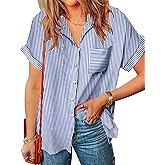 Zeagoo Women's Summer Soft Button Down Hawaiian Shirts Short Sleeve Vacation Beach Cotton Summer Hawaii Shirts