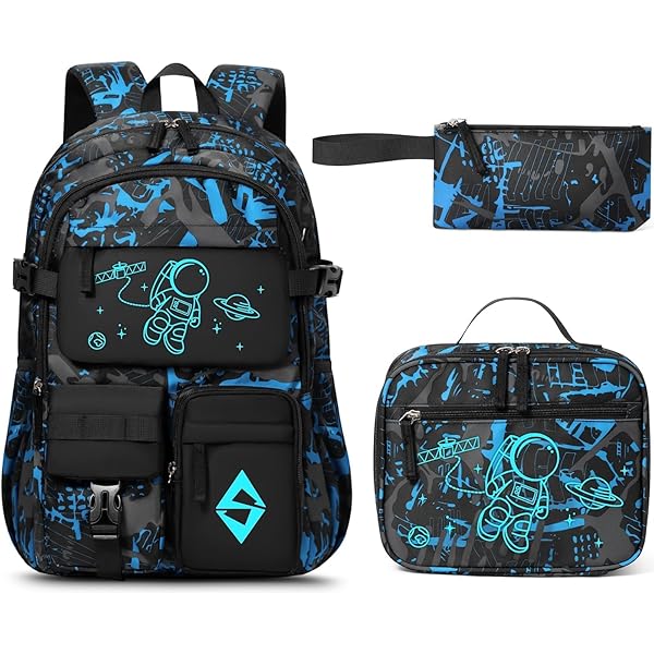 Amazon.com: BKFDFVB Kids Luminous School Backpack with USB Shoulder Bag  Pencil Bag Lock for Boys(6-4PCS) : Electronics
