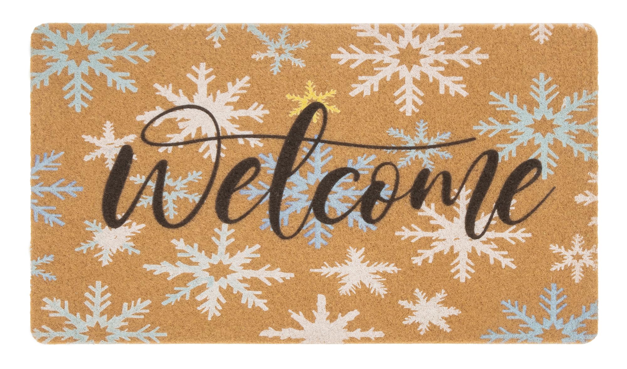 INOGIH Christmas-Welcome-Doormat for Winter-Outdoor Cute Snowman Let It Snow Decoration Entrance Mats Merry Xmas Front Door Mat 17x29 inch