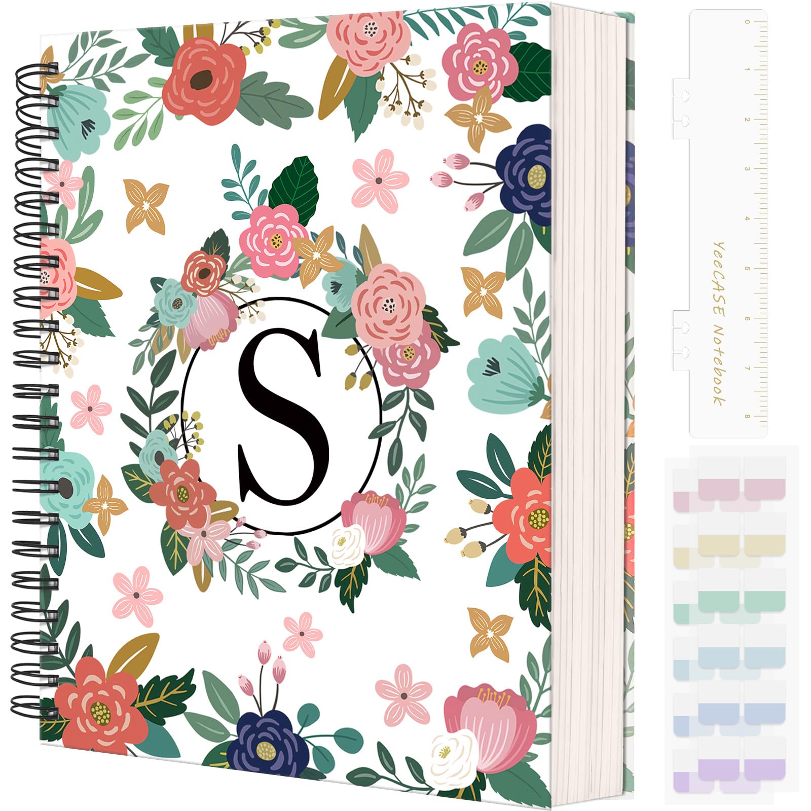 Photo 1 of YeeCASE Hardcover Spiral Notebook Journal 8.5” x 11”, 300 Pages Journals for Women Men, A4 Large College Ruled Notebooks, Cute Floral Letter Spiral Journal for Writing, Work, Business, School (8.5” x 11” A4, S)
