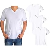 Classic Men's White Short Sleeve Undershirts V Neck T Shirt - Multi & Bulk Wholesale Packs