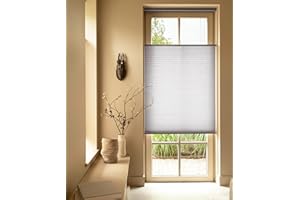 SOLAUR Cordless Cellular Shades, Top Down Bottom Up, Honeycomb Blinds for Indoor Windows, 9/16" Cell, Light Filtering, Glacier Grey 67.5"(W) x48(H)