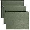 Smead Hanging File Folder, 1/5-Cut Adjustable Tab, Letter Size, Standard Green, Hanging Folders for Filing Cabinets, File Organizer Folder, 25 Per Box (64055)