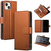 Shieldtop Compatible with iPhone 13 Wallet Case with Card Holder,Women Men RFID Blocking PU Leather Folio Flip TPU Protective Cover Credit Card Slots,Phone Case for iPhone 13 6.1",Light Brown