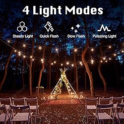 DAYBETTER 50ft Solar Outdoor String Lights