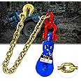 FITHOIST 2 Tons Snatch Block with G80 Chain | 3" Sheave for 3/8" Inch Wire Rope | High Strength Snatch Blocks for Towing and Recovery Applications | Tow Truck Rollback Wrecker Car Hauler Winch