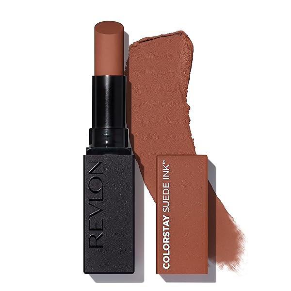 REVLON LIPSTICK, COLORSTAY SUEDE INK, BUILT-IN PRIMER, INFUSED WITH VITAMIN E, WATERPROOF, SMUDGE-PROOF, MATTE COLOR, 004 PURE TALENT, 0.09 OZ.