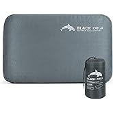 BLACK ORCA Memory Foam Camping Pillow, Lightweight & Portable Travel Pillow, Backpacking Pillow with Removable Cover, Ergonomic Pillows, Neck Lumbar Support for Outdoor Camp, Hiking, Backpacking Sleep