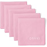 DRYKI Sweat Absorbing Handkerchiefs - The Original Pocket-Sized Sweat Towels - Quick-Dry Microfiber Sweat Rags for Face, Hands, & Body - Men & Women - Gym, Sports, and Work (Pink: 5 Pack)