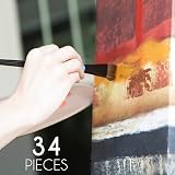 Zenacolor Acrylic Paint Set with Wood Easel Box 24 Tubes 6 Brushes view 4