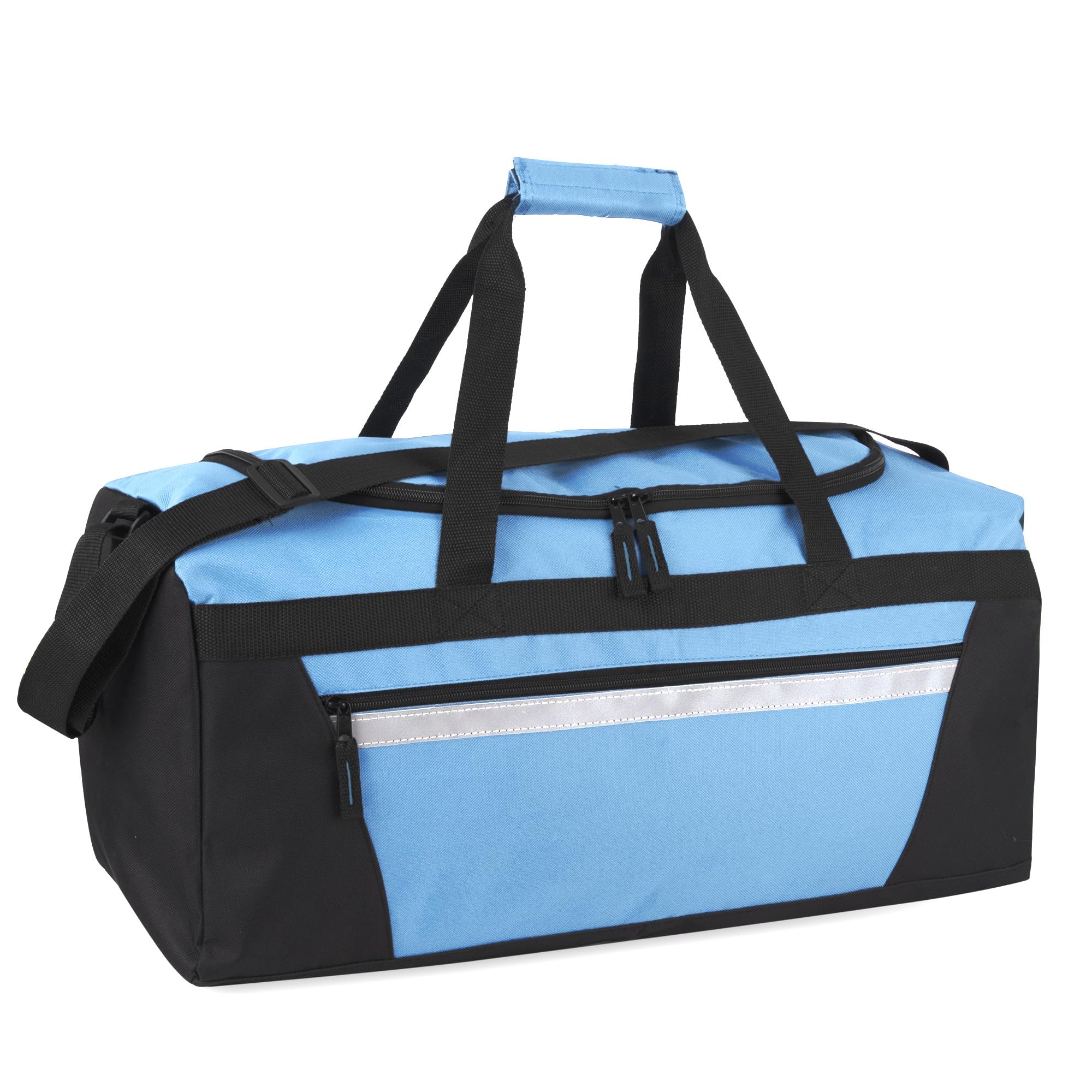 40 Litre, 22 Inch Duffle Bag for Women Men Travel; Large Duffel Bag with Shoulder Strap, Sections (Light Blue)