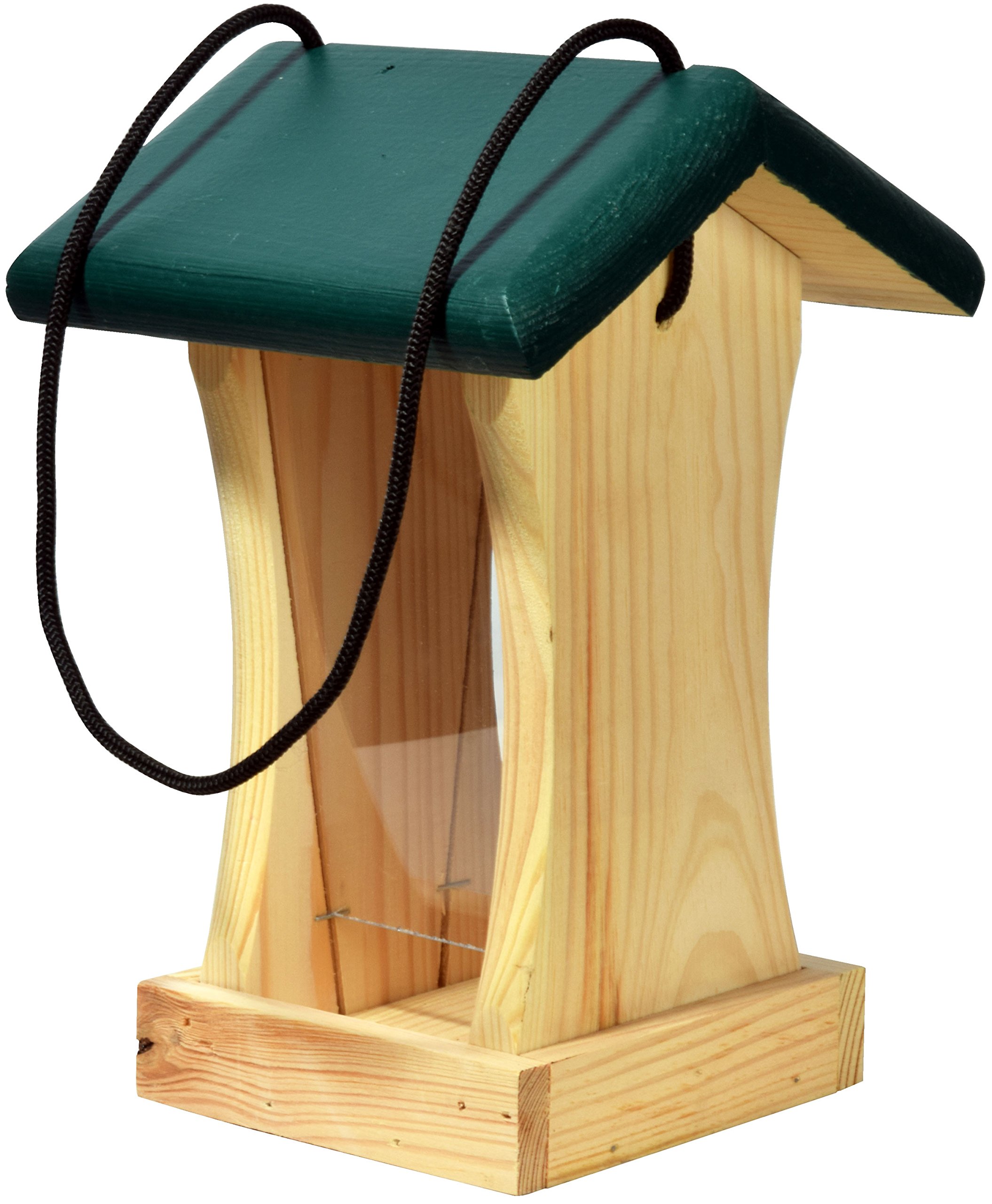 dobar FSC Wooden Feeder Bird Feeding Station For Wild Birds, Green