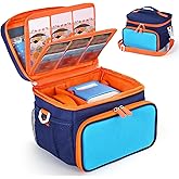 Carrying Case Compatible with Yoto Player 3rd Generation, Travel Storage Bag Holds 30 Cards for Audio Speaker & Headphone Accessories, Card Holder with Adjustable Strap for Kids, Blue (Case Only)