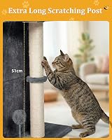 Aechonow Cat Tree Tower 61cm Large Cat Condo 2 Beds Dark Gray view 6