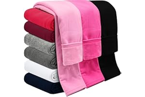 Kiiavoro Girls Fleece Lined Leggings Cotton Kids Winter Warm Leggings Thick Thermal Tights Pants