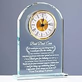 Arikyrist Glass Clock Gifts for Dad from Son Daughter I Love You Gift for Dad Who Has Everything on Birthday Father's Day, Presents for Daddy on Christmas Home Decor