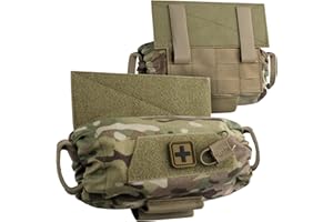 LIVANS Roll Up IFAK Pouch, Medical Drop Dump Pouch MOLLE First Aid Pouches Tactical Dangler Pouches Belt IFAK Bag Trauma EMT 