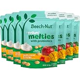 Beech-Nut Probiotic Melties, Apple Carrot Mango Yogurt Melts, 7 Bags | Baby Yogurt Snack Melts with Fruit, Vegetables &amp; Probiotics, No Artificial Flavors or Preservatives, No Added Sweeteners