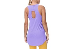 Cakulo Workout Long Tank Tops for Women Plus Size Loose Fit Athletic Exercise Gym Muscle Sleeveless Shirts Tops