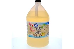 Hypothermias Vanilla Ready to Use Gallon (128 Fl. Oz) Hawaiian Snow Cone Flavors Syrup - Shaved Ice, 100% Pure Cane Sugar