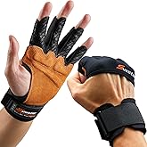 SueStar Weight Lifting Gloves, Heavy Duty Cowhide Palm Workout Gloves with Wrist Wraps Support, Full Palm Protection & Silico