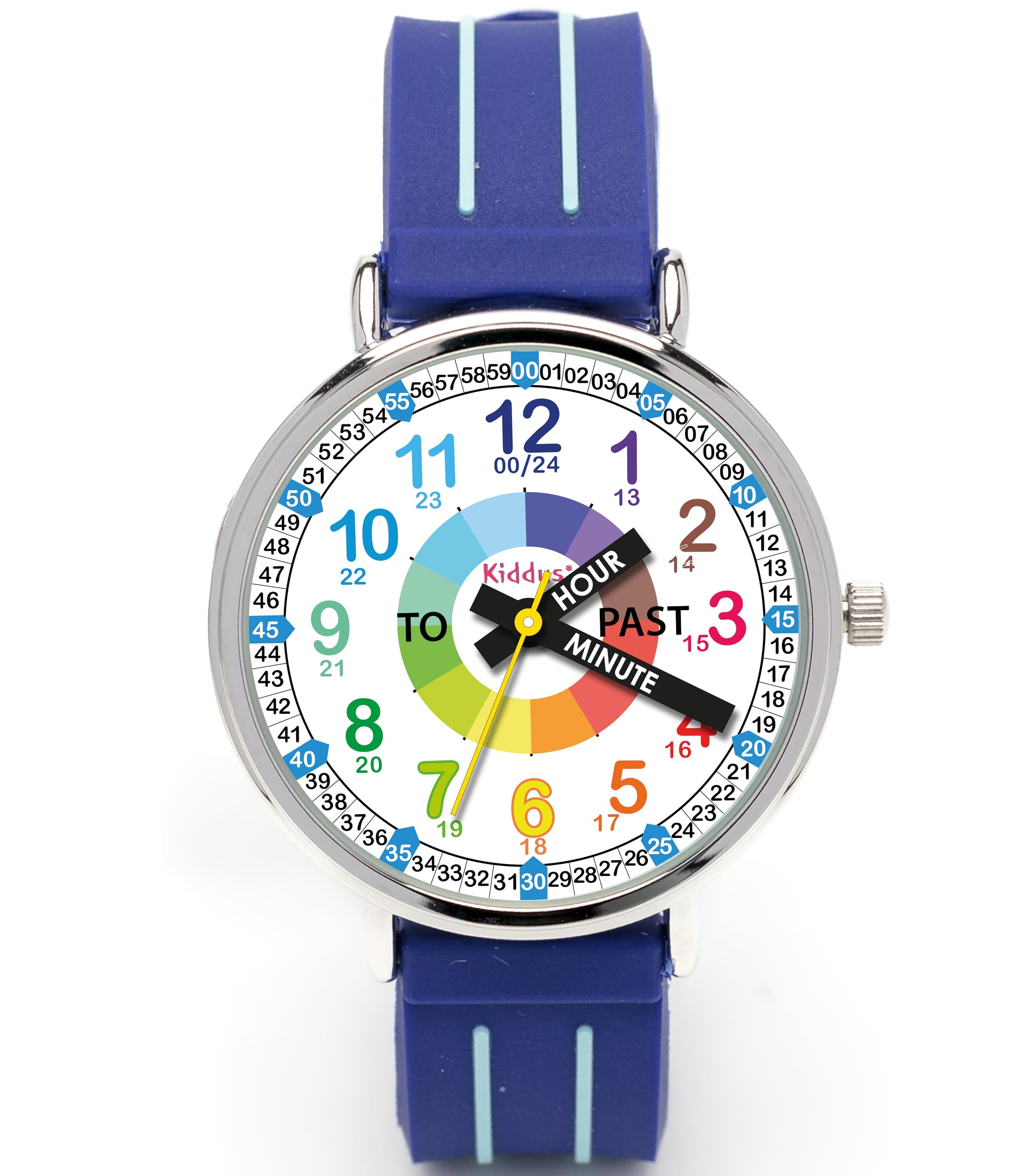 Kiddus Watches Boy and Girl Kids Ages 6-12 Analog Time Teacher with Exercises. Japanese Quartz Movement. Easy to Read and Learn Time. Girls Watches Ages 5-10