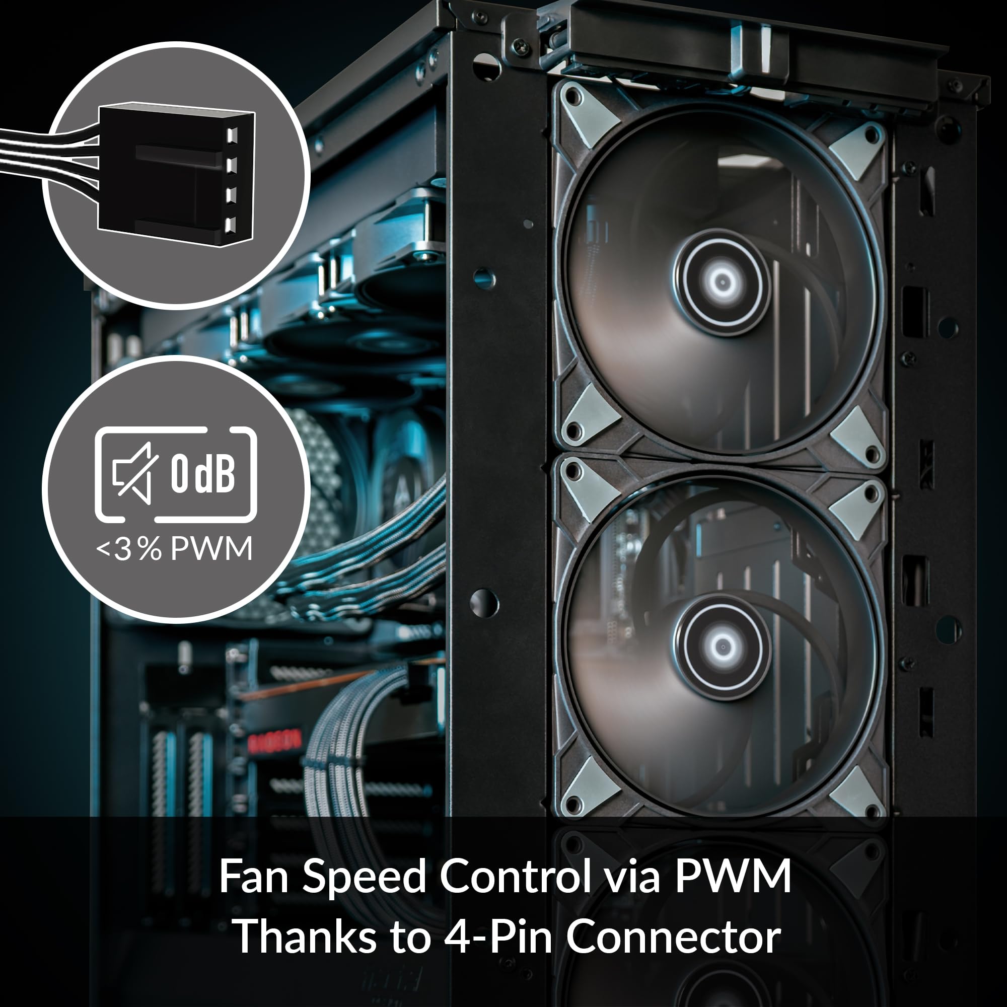 ARCTIC P14 Max - PC Fan, High-Performance 140mm Case Fan, PWM Controlled 400–2800 RPM, Optimised for Static Pressure, 0dB Mode - Black