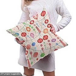 Lunarable Eastern Fabric by The Yard, Colorful New
