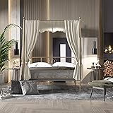 Weehom Queen Canopy Bed Frame with Headboard and
