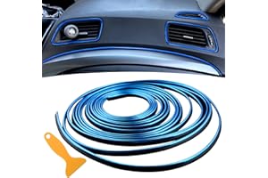 Spurtar Blue Aesthetic Interior Car Accessories for Women Men Car Mods Trim Strips- Universal Interior Decorative Auto Accessories Molding Line Fun Truck Parts for Air Vent & Dashboard,16.4ft /5M