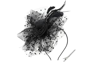 UINTOON Fascinators Hats for Women Tea Party Flower Pearl Feather Wedding Fascinator Hat Derby Hats for Women Girls