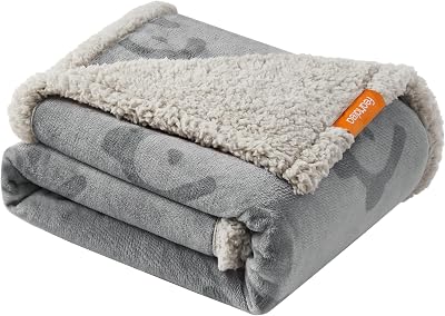 Feandrea Waterproof Dog Blanket Sherpa Fleece 127x101 cm Grey