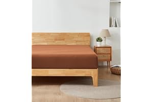 Alazuria Queen Size Fitted Sheet Only - 12" to 16" Deep Pockets - Ultra Soft & Breathable Bed Sheet - Hotel Quality Mattress Sheets (80" X 60", Burnt Orange)