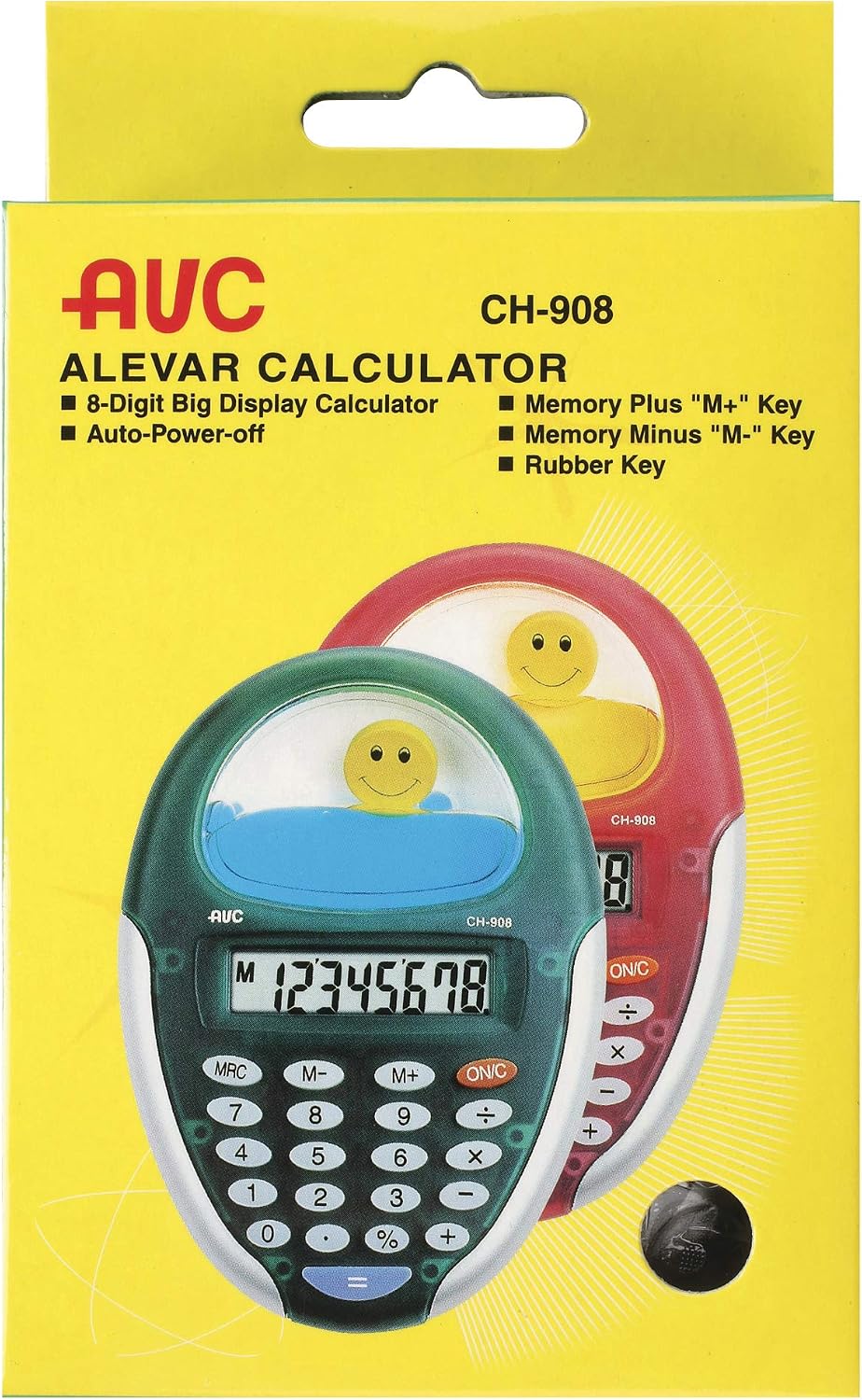 Calculatrice De Poche Alevar 3425/BL - 8 Chiffres, étui Transparent - Couleur Blanc/bleu - Pour école, Bureau