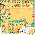 ATHENA FUTURES Potty Training Chart for Toddlers - Dinosaur Design - Sticker Chart, 4 Week Reward Chart, Certificate, Instruction Booklet - for Boys and Girls (Dinosaur Design with Kids Cartoon)
