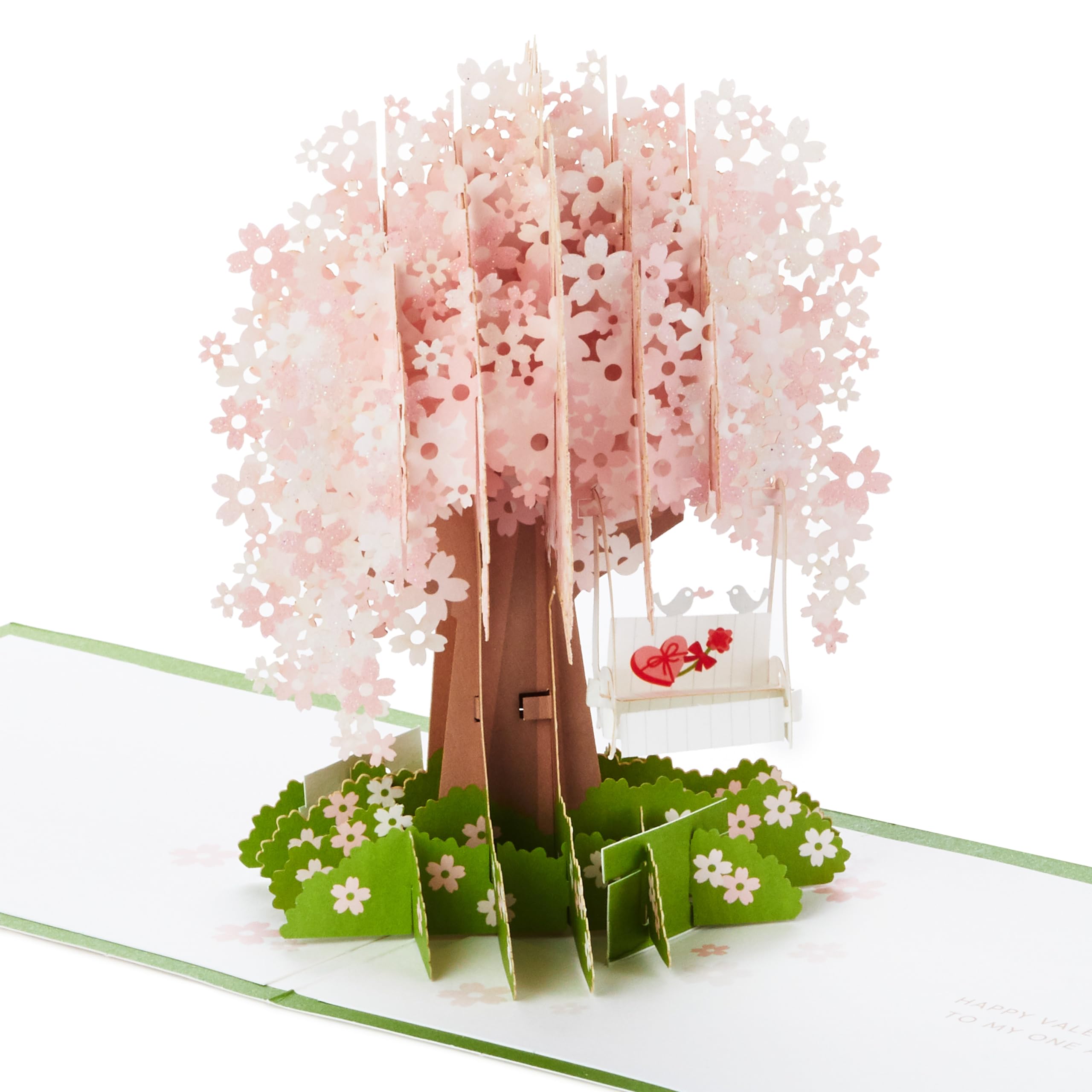 Hallmark 3D Pop-Up Valentine's Day Card - One and Only Love Cherry Blossoms Design Green & White 25565672