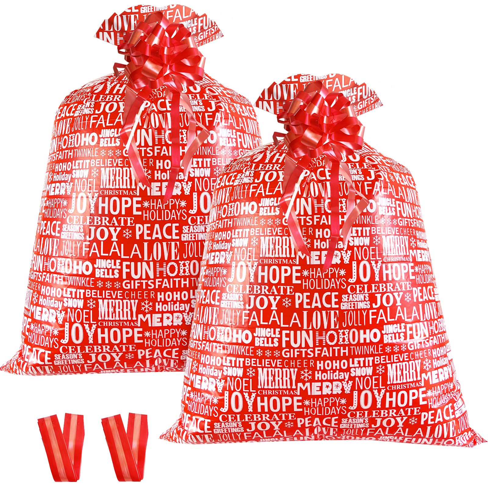 Photo 1 of 2 Pcs Large Gift Bags Xmas Santa Snowman Gift Bag Oversized Plastic Storage Bags 48"x 36" for Huge Big Gifts Presents Wrapping Kids Bicycle Bike Goodie Bags, Birthday, Party, New Parents Baby Shower