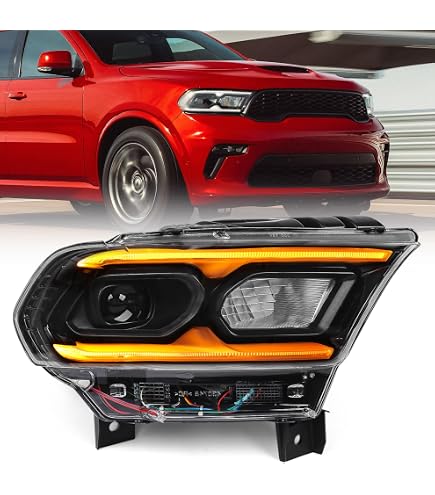 2016-2020 Dodge Durango Black LED DRL Projector Headlights - Complete Pair Set