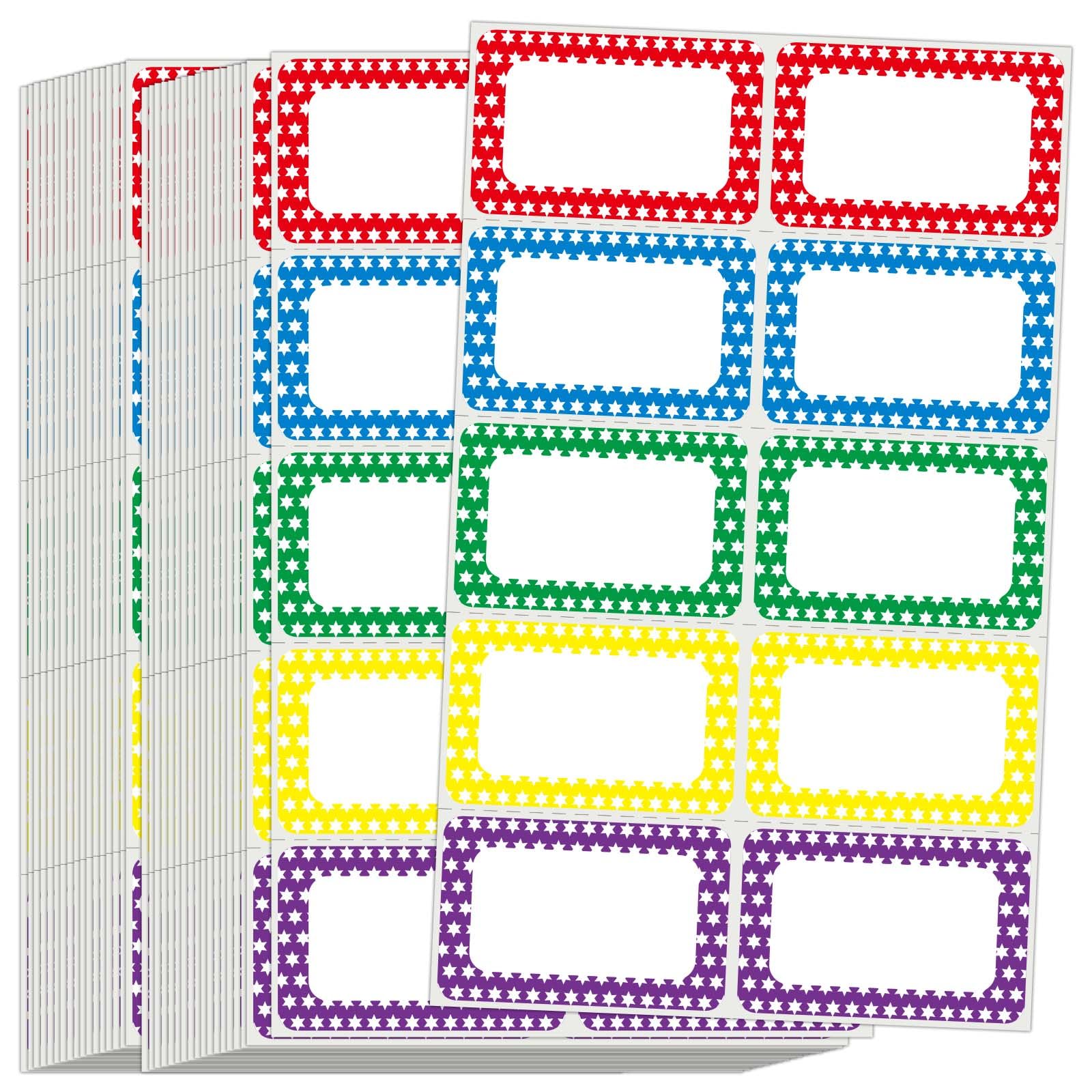 Photo 1 of L LIKED 400 Name Tags Stickers, Colorful Star Border, 3.5" x 2.25" Name Labels for School Office Home (400 Labels)