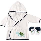 Luvable Friends Unisex Baby Cotton Terry Bathrobe, Turtle, One Size