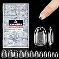 UNA GELLA Oval Round Nail Tips Half Matte 504pcs Short Oval Round Gel x Nail Tips Easily Nail Extension for Oval False Fake Acrylic Press On Nails, 12 Sizes Short Round Gel x Tips