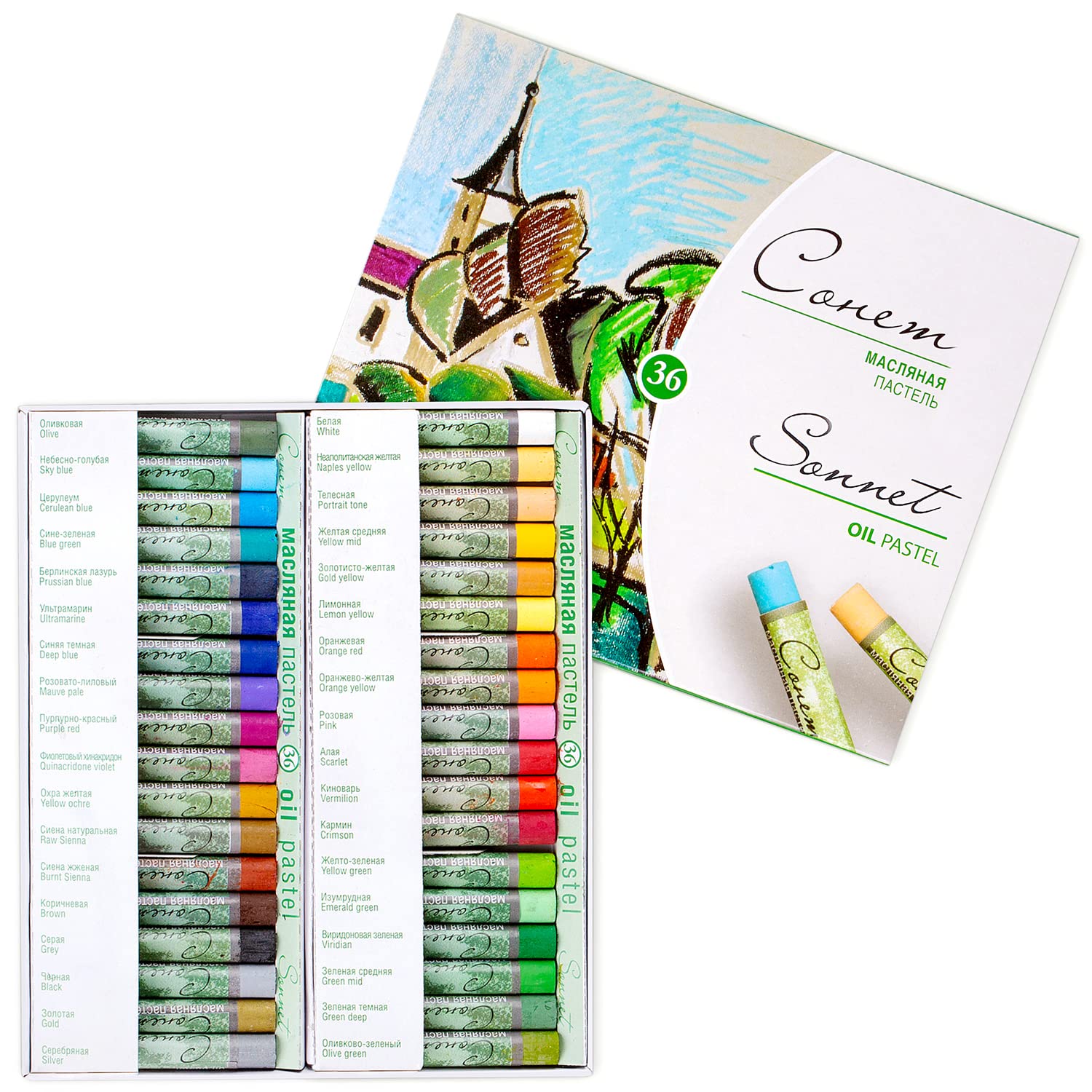 Sonnet 36 Oil Pastels for Art | Soft-Pastels for Artists Self Fixed without Fixative | Made by Nevskaya Palitra