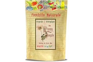 Foothills Naturals Poppy Seeds Organic - 1lb (454g) Bulk Baking, No Additives